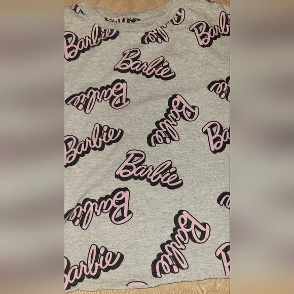 Barbie Gray Logo Tee Girls XS - Picture 1 of 4